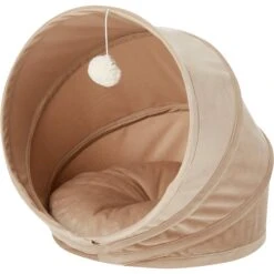 Frisco Foldable Canopy Cat Bed, Sandy Beige -Meowverse Store 140164 PT2. AC SS1800 V1565384035