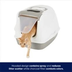 Frisco Flip Top Hooded Cat Litter Box, Gray, Large, 22-in -Meowverse Store 155654 PT2. AC SS1800 V1675279640