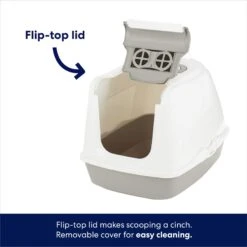 Frisco Flip Top Hooded Cat Litter Box, Gray, Large, 22-in -Meowverse Store 155654 PT3. AC SS1800 V1675279989