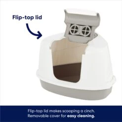Frisco Flip Top Hooded Corner Cat Litter Box, Large, 21-in -Meowverse Store 155656 PT2. AC SS1800 V1675279988