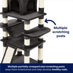 Frisco 68-in Faux Fur Cat Tree & Condo -Meowverse Store 180384 PT4. AC SS1800 V1669908645