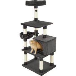 Frisco 59-in Faux Fur Cat Tree & Condo -Meowverse Store 180387 PT5. AC SS1800 V1584453425