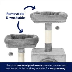 Frisco 61-in Faux Fur Cat Tree & Condo -Meowverse Store 180395 PT2. AC SS1800 V1667228731