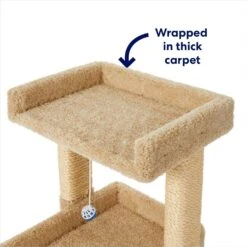 Frisco 32-in Real Carpet Wooden Cat Tree With Toy -Meowverse Store 208920 PT2. AC SS1800 V1667228691