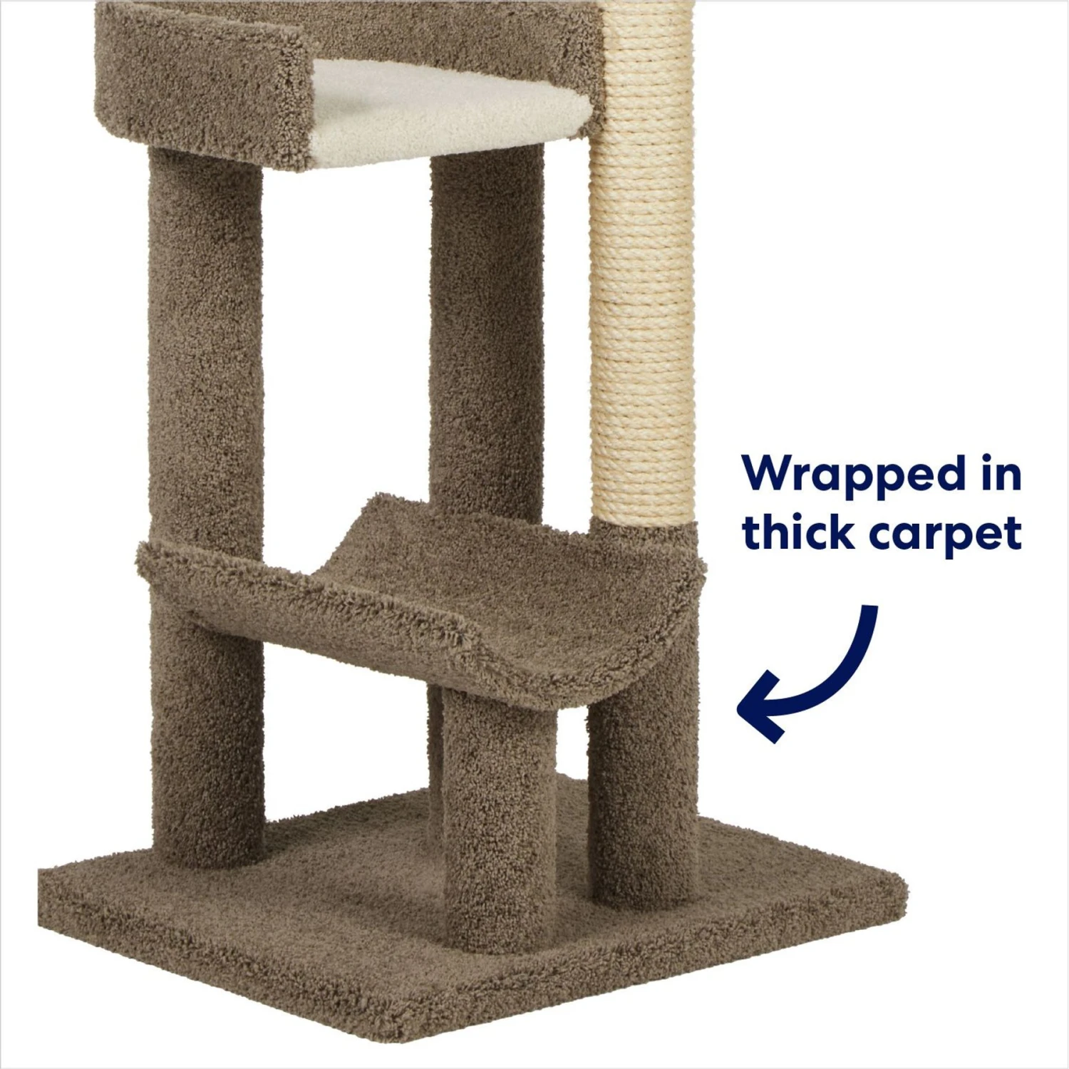 Frisco 69-in Real Carpet Wooden Cat Tree 3 Frisco 69-in Real Carpet Wooden Cat Tree - Image 3