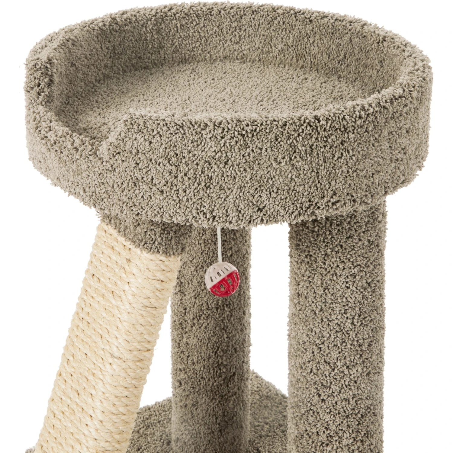 Frisco 24-in Real Carpet Cat Scratching Perch With Toy 3 Frisco 24-in Real Carpet Cat Scratching Perch With Toy - Image 3
