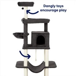 Frisco 73-in Cat Tree With Hammock, Condo, Lounge Basket, Top Perch & Bed -Meowverse Store 214384 PT3. AC SS1800 V1667228574