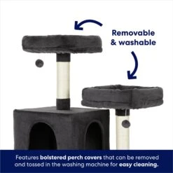 Frisco 64-in Cat Tree With Hammock, Condo, 2 Top Perches With Bed -Meowverse Store 214387 PT3. AC SS1800 V1667227576