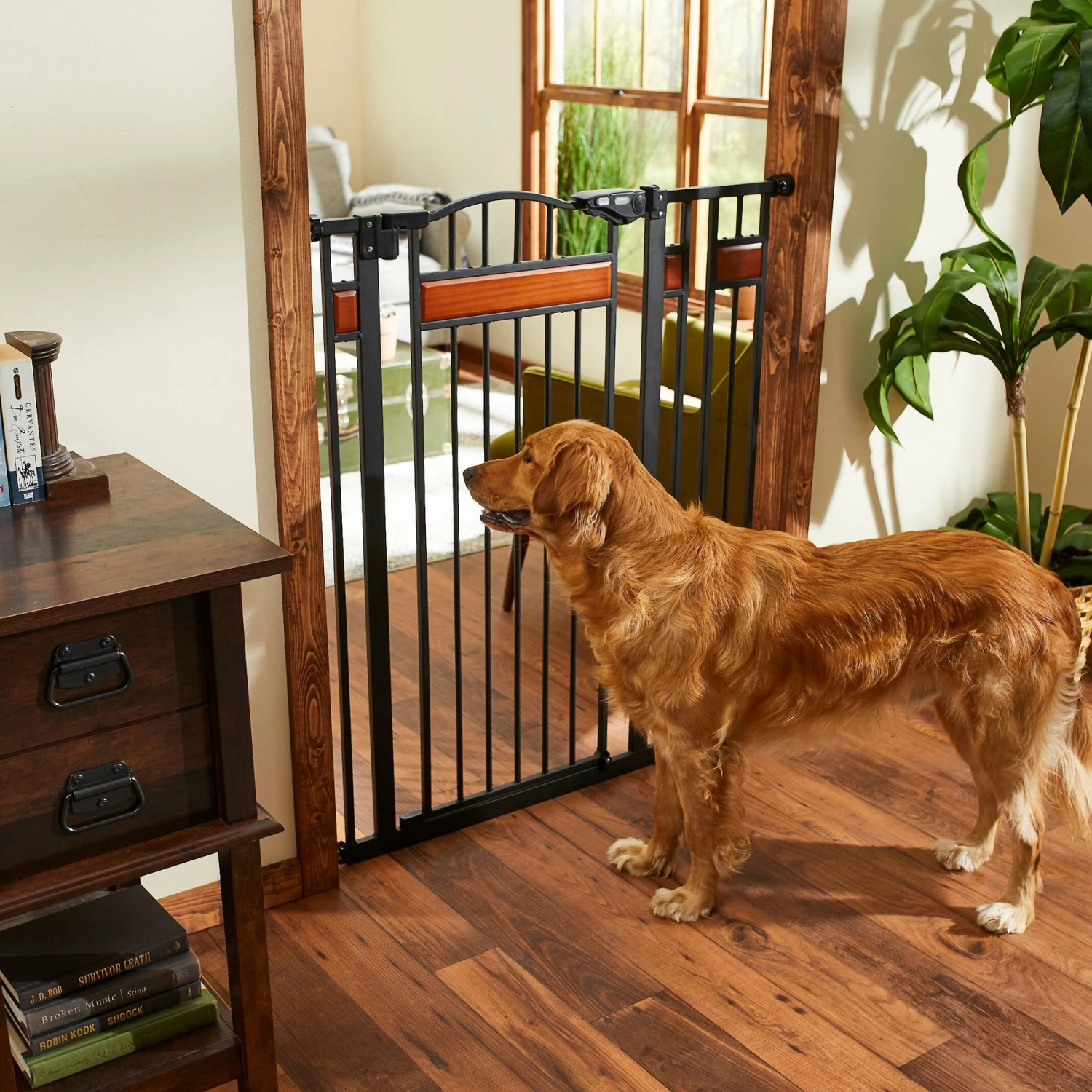 Frisco Wood Accents Extra Tall Auto-close Dog Gate 1 Frisco Wood Accents Extra Tall Auto-close Dog Gate