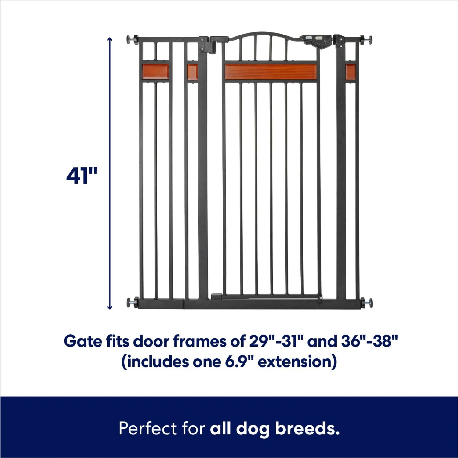 Frisco Wood Accents Extra Tall Auto-close Dog Gate 2 Frisco Wood Accents Extra Tall Auto-close Dog Gate - Image 2