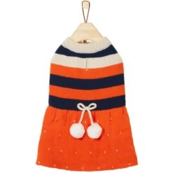 Frisco Pom Pom Bow Striped Dog & Cat Sweater Dress 10 Frisco Pom Pom Bow Striped Dog & Cat Sweater Dress -Meowverse Store 223722 PT3. AC SS1800 V1599501054