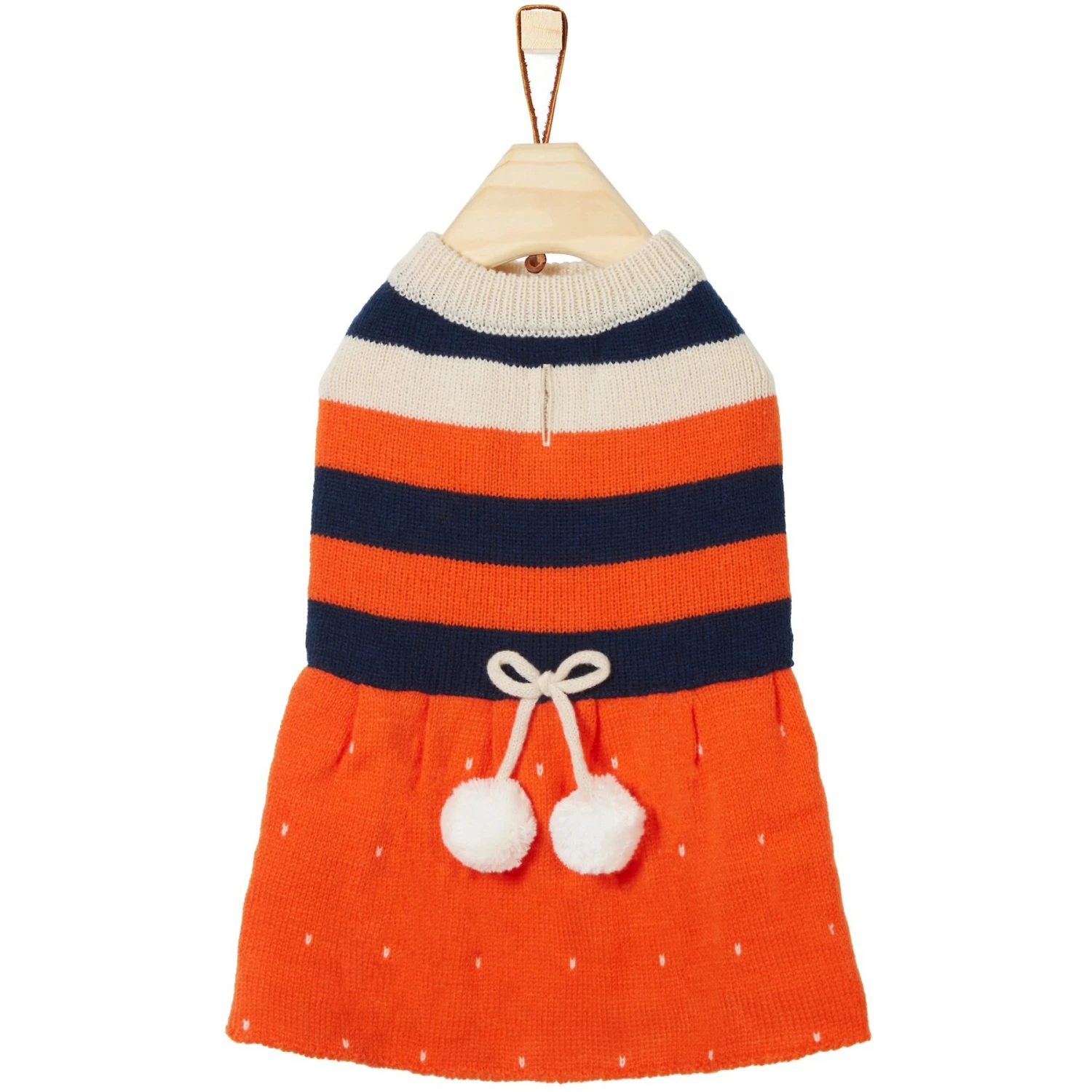 Frisco Pom Pom Bow Striped Dog & Cat Sweater Dress 4 Frisco Pom Pom Bow Striped Dog & Cat Sweater Dress - Image 4