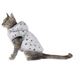 Frisco Mediumweight Silver Polka Dotted Insulated Dog & Cat Coat 9 Frisco Mediumweight Silver Polka Dotted Insulated Dog & Cat Coat -Meowverse Store 224017 PT2. AC SS1800 V1600266087