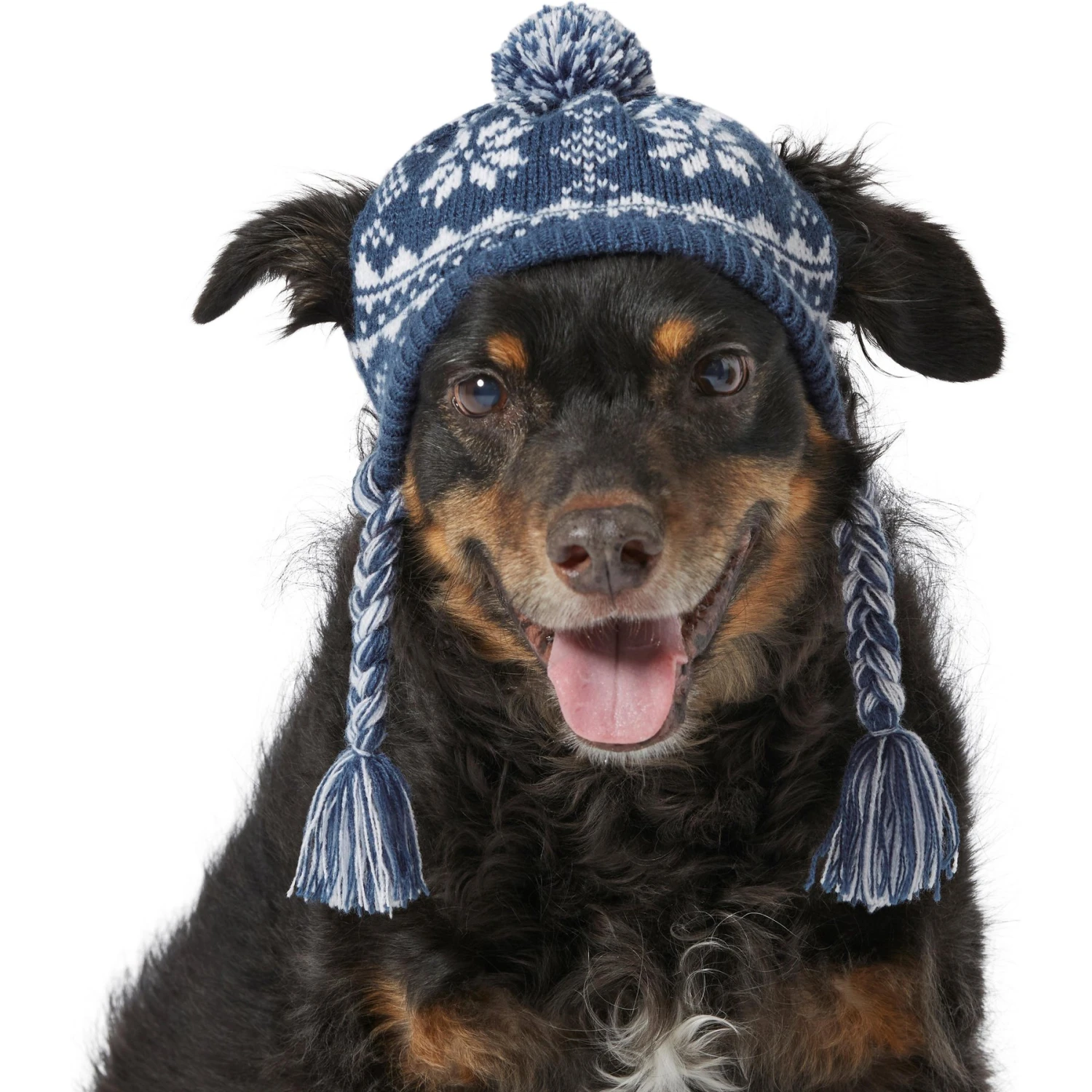 Frisco Fair Isle Dog & Cat Knitted Hat, Navy 1 Frisco Fair Isle Dog & Cat Knitted Hat, Navy