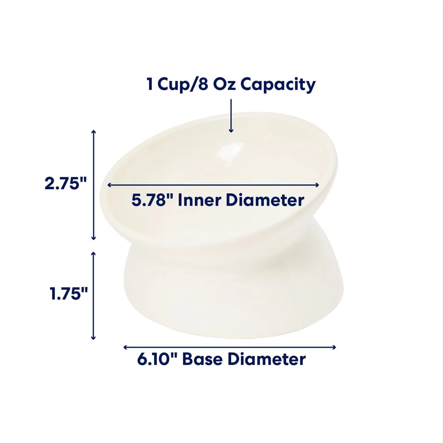 Frisco Double-Sided Ceramic Elevated Cat Bowl 2 Frisco Double-Sided Ceramic Elevated Cat Bowl - Image 2