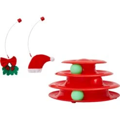 Frisco Holiday Santa Hat & Mistletoe Cat Tracks Cat Toy -Meowverse Store 233317 PT3. AC SS1800 V1600707983