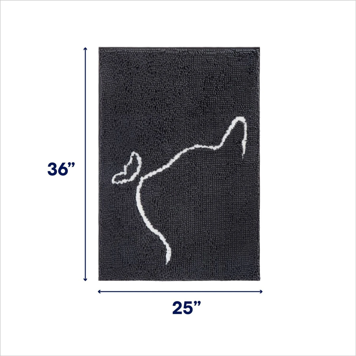 Frisco Microfiber Chenille Cat Silhouette Litter Mat 2 Frisco Microfiber Chenille Cat Silhouette Litter Mat - Image 2