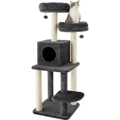 Frisco 55-in Faux Fur Cat Tree & Condo -Meowverse Store 236542 PT2. AC SS1800 V1615987418