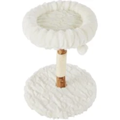 Frisco Natural Wood Modern Cat Tree With Toy, Ivory, Small -Meowverse Store 236559 PT3. AC SS1800 V1615987410