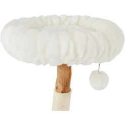Frisco Natural Wood Modern Cat Tree With Toy, Ivory, Small -Meowverse Store 236559 PT4. AC SS1800 V1615987606