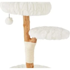 Frisco Natural Wood Modern Cat Tree With Toy, Ivory, Medium -Meowverse Store 236561 PT4. AC SS1800 V1615987366