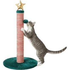 Frisco Holiday 29.5-in Candy Cane Sisal Cat Scratching Post With Toy -Meowverse Store 236565 PT2. AC SS1800 V1601342456
