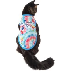 Frisco Pawsitive Vibes Tiedye Print Dog & Cat T-Shirt -Meowverse Store 248783 PT2. AC SS1800 V1637679097