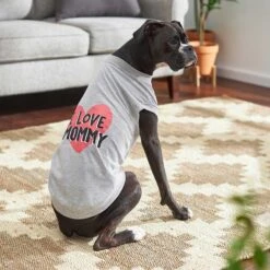 Frisco I Love Mommy Dog & Cat T-Shirt, Gray -Meowverse Store 249278 PT4. AC SS1800 V1624606063