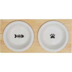 Frisco Double Elevated Cat Bowl With Wood Stand -Meowverse Store 256082 PT4. AC SS1800 V1615313792