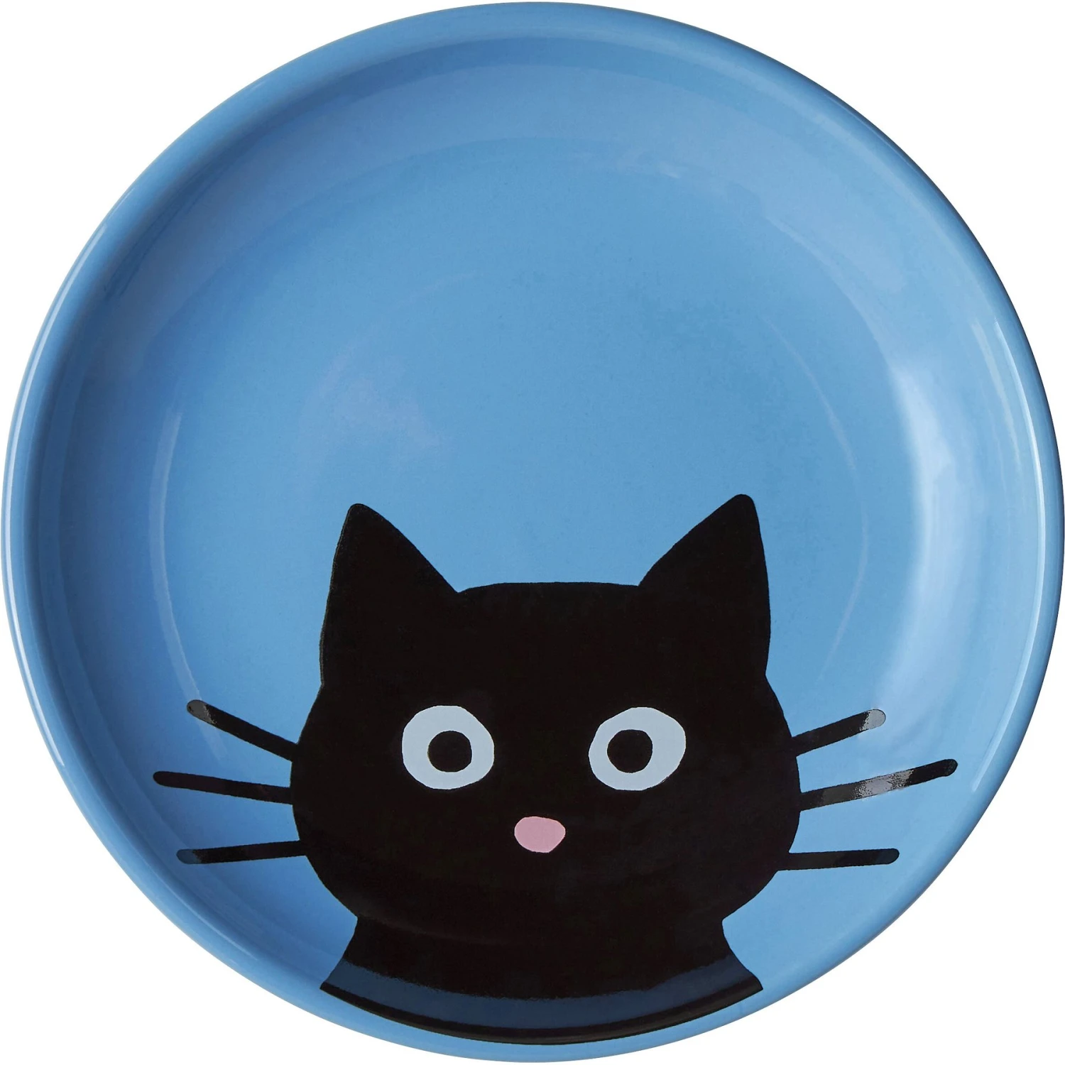 Frisco Cat Face Non-skid Ceramic Cat Dish, Blue 1 Frisco Cat Face Non-skid Ceramic Cat Dish, Blue