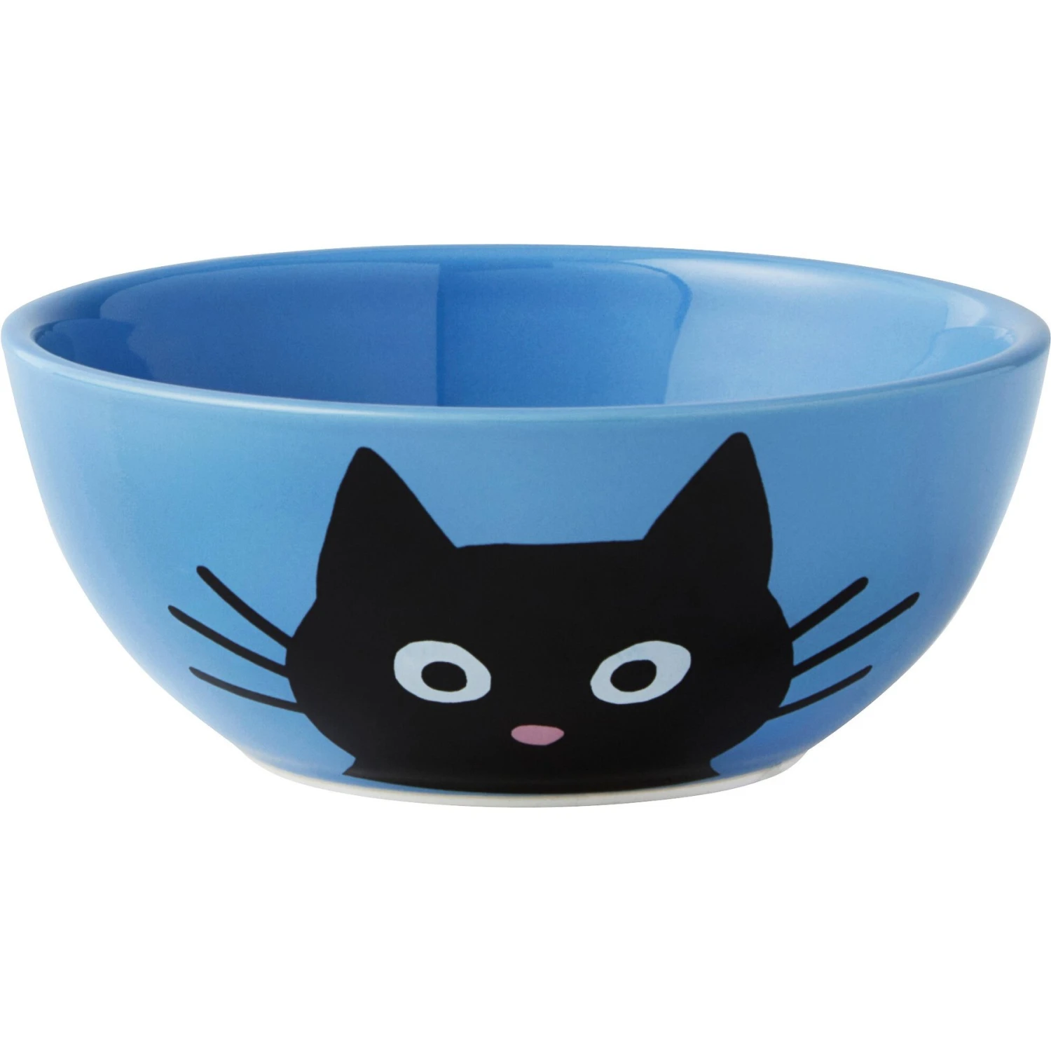 Frisco Cat Face Non-skid Ceramic Cat Bowl, Blue 1 Frisco Cat Face Non-skid Ceramic Cat Bowl, Blue