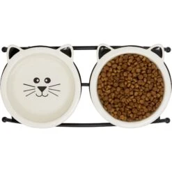 Frisco Cat Face Non-skid Elevated Double Ceramic Cat Bowl -Meowverse Store 256113 PT5. AC SS1800 V1615311146