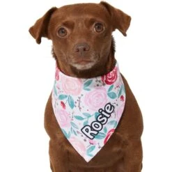 Frisco Watercolor Roses Personalized Dog & Cat Bandana -Meowverse Store 267531 PT5. AC SS1800 V1632424286