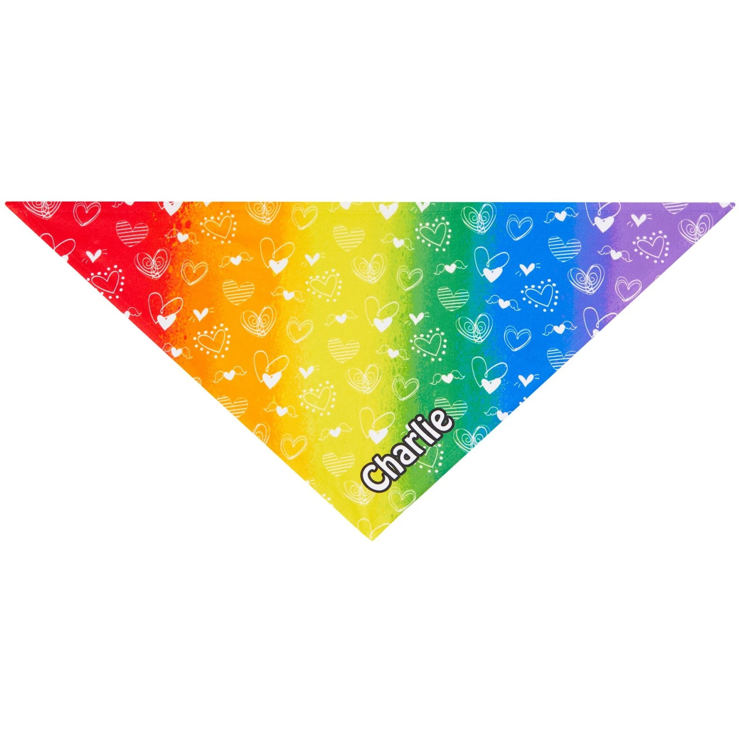 Frisco Rainbow Hearts Personalized Dog & Cat Bandana 3 Frisco Rainbow Hearts Personalized Dog & Cat Bandana - Image 3