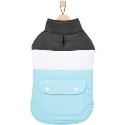 Frisco Mediumweight Colorblock Insulated Dog & Cat Puffer Coat With Pocket, Blue -Meowverse Store 268311 PT4. AC SS1800 V1628826737