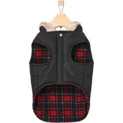 Frisco Mid-Heavyweight Cinching Insulated Dog & Cat Parka, Black/Red Plaid 11 Frisco Mid-Heavyweight Cinching Insulated Dog & Cat Parka, Black/Red Plaid -Meowverse Store 268382 PT5. AC SS1800 V1628822843