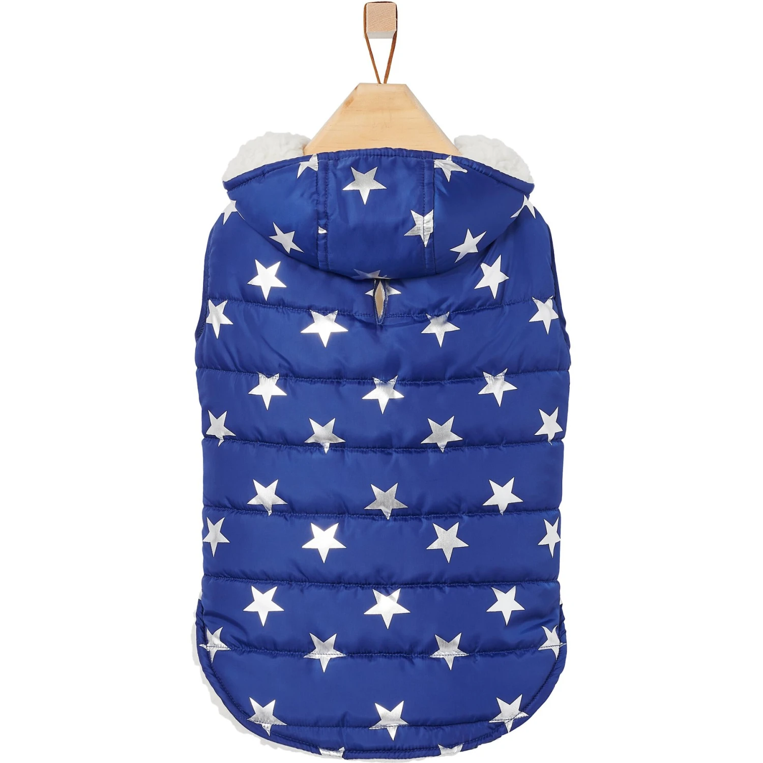 Frisco Mediumweight Metallic Star Print Insulated Dog & Cat Parka, Navy 4 Frisco Mediumweight Metallic Star Print Insulated Dog & Cat Parka, Navy - Image 4