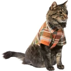 Frisco Orange & Olive Plaid Dog & Cat Flannel Shirt -Meowverse Store 268612 PT3. AC SS1800 V1637659314