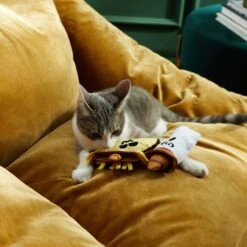 Frisco Halloween Fiesta Ghost & Taco Plush Cat Toy With Catnip, 2 Count -Meowverse Store 270319 PT3. AC SS1800 V1624824867