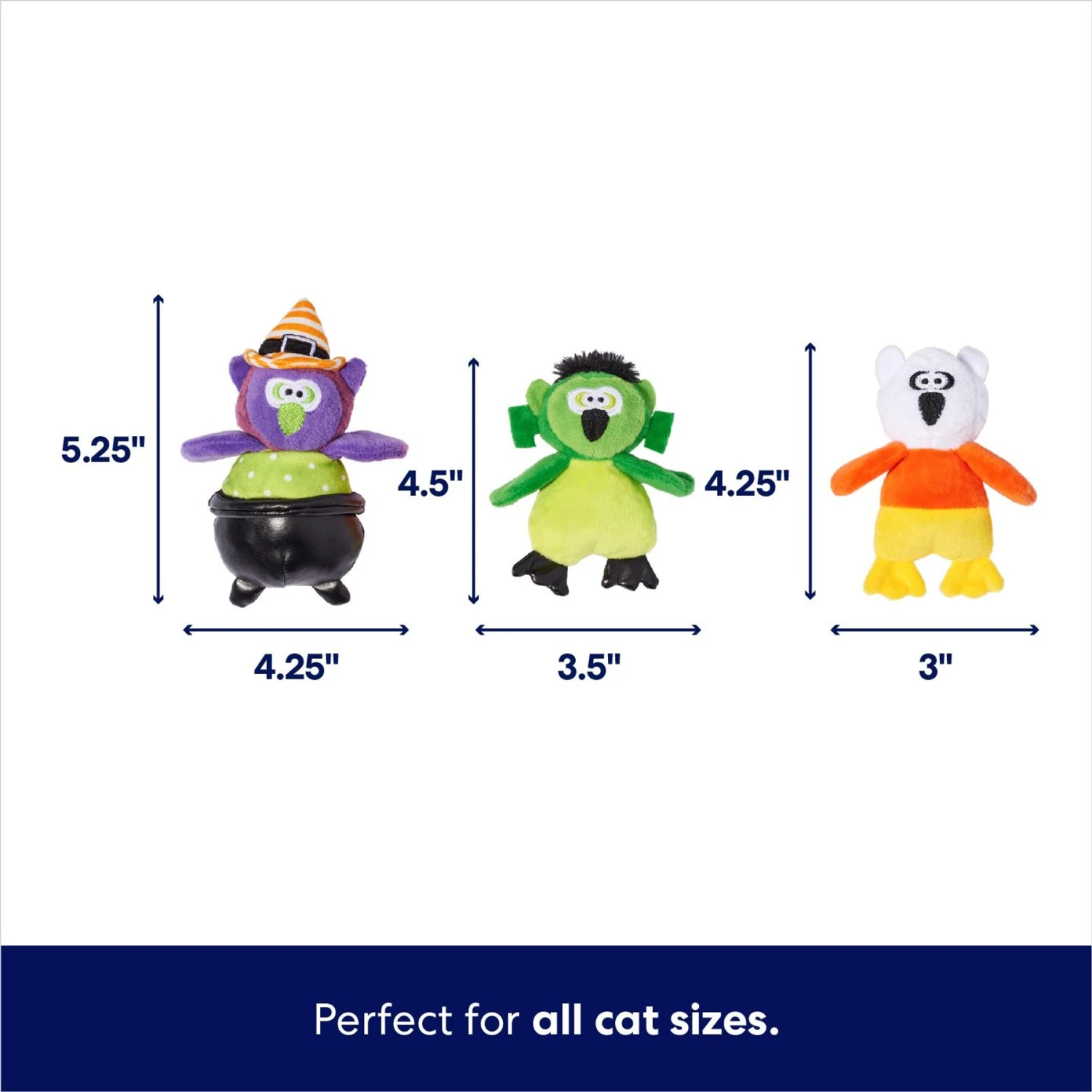 Frisco Halloween Owls Plush Cat Toy With Catnip, 3 Count 2 Frisco Halloween Owls Plush Cat Toy With Catnip, 3 Count - Image 2