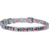 Frisco Rose Polyester Personalized Breakaway Cat Collar With Bell