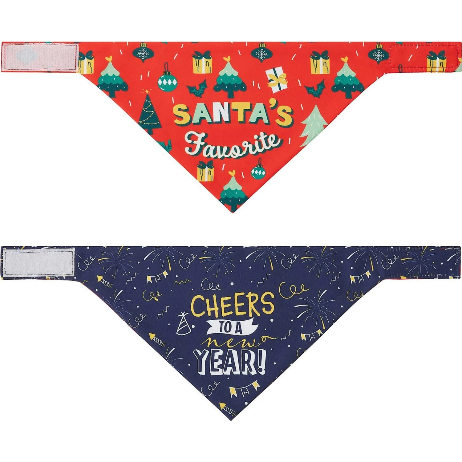 Frisco Santa's Favorite & Cheers To The New Year Dog & Cat Reversible Bandana 5 Frisco Santa's Favorite & Cheers To The New Year Dog & Cat Reversible Bandana - Image 5