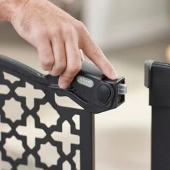 Frisco Metal Pattern Extra Wide Auto-close Dog Gate -Meowverse Store 280285 PT4. AC SS1800 V1627400531