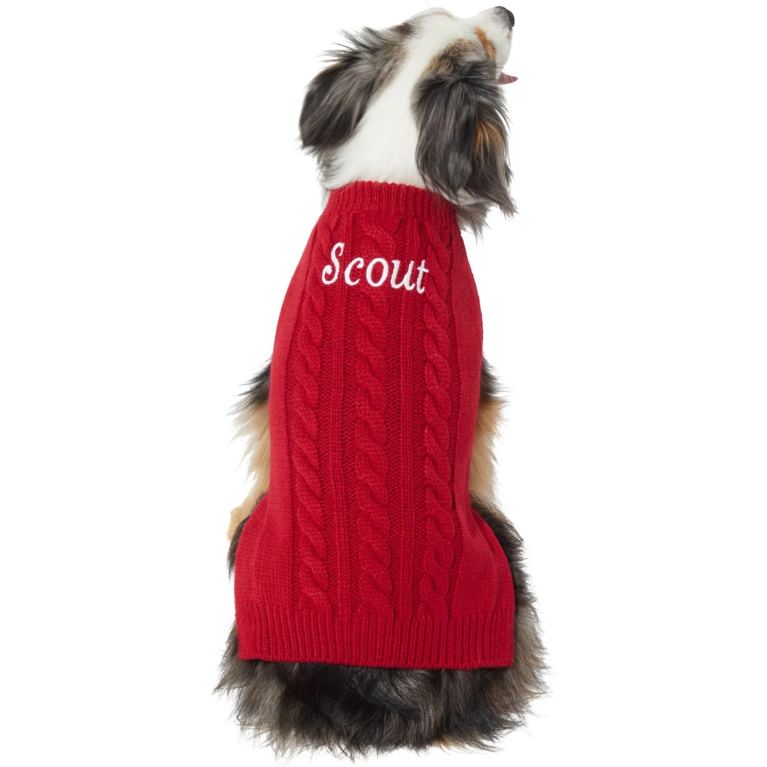Frisco Personalized Dog & Cat Cable Knitted Sweater 3 Frisco Personalized Dog & Cat Cable Knitted Sweater - Image 3