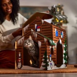 Frisco Holiday Log Cabin Cardboard Cat House -Meowverse Store 287287 PT3. AC SS1800 V1695043546