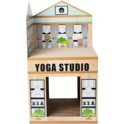 Frisco Yoga Studio Cardboard Cat House, 2-Story -Meowverse Store 288965 PT2. AC SS1800 V1638291621