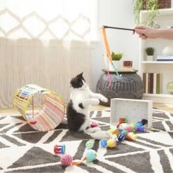 Sheba Meaty Tender Sticks Salmon Flavored Soft Adult Cat Treats & Frisco Plush, Teaser, Ball & Tunnel Variety Pack Cat Toy With Catnip -Meowverse Store 298508 PT4. AC SS1800 V1623202064