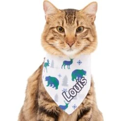 Frisco Buffalo Plaid Winter Animals Personalized Dog & Cat Bandana -Meowverse Store 301365 PT7. AC SS1800 V1628100091