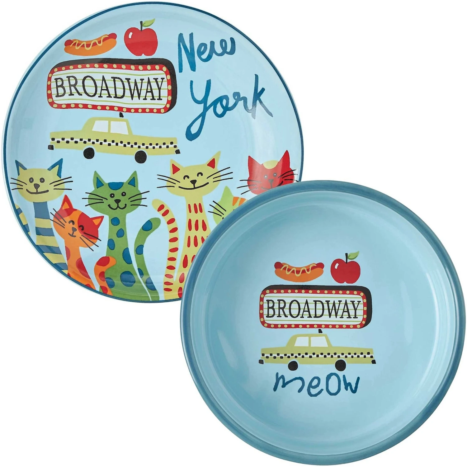 Frisco New York Non-skid Ceramic Cat Dish & Frisco New York Non-skid Ceramic Cat Bowl 1 Frisco New York Non-skid Ceramic Cat Dish & Frisco New York Non-skid Ceramic Cat Bowl