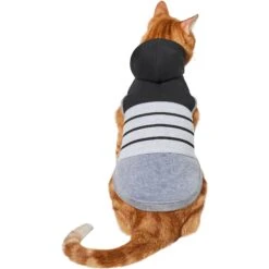 Frisco Gray Striped Dog & Cat Hoodie -Meowverse Store 317305 PT2. AC SS1800 V1646434346